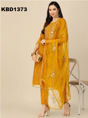 Salimar Vol 9 Embroidered Kurti With Bottom Dupatta
